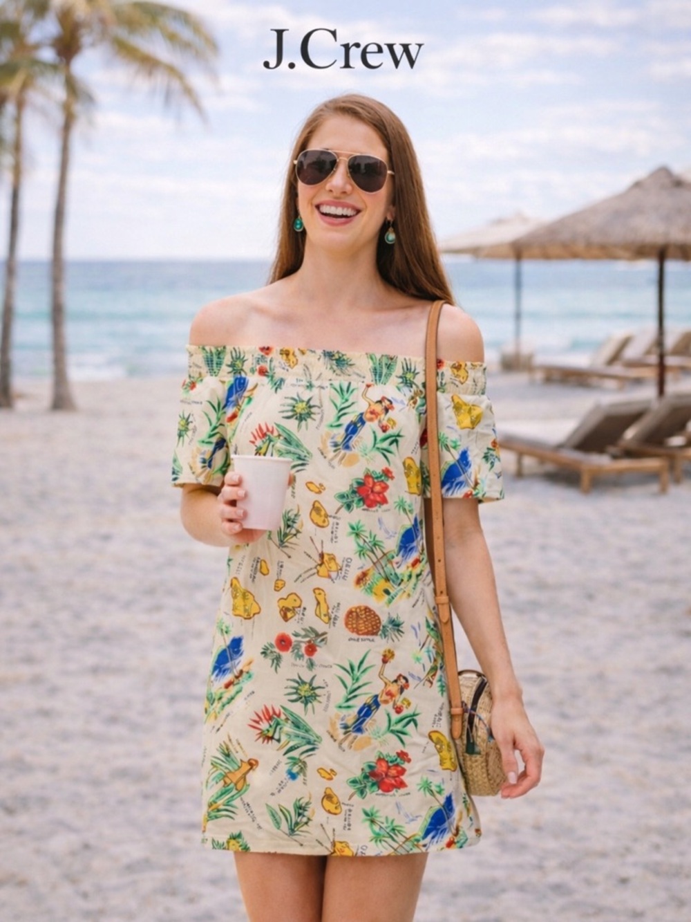 🔥NWOT BLOGGERS FAVE J. Crew Off-Shoulder Floral Mini Dress